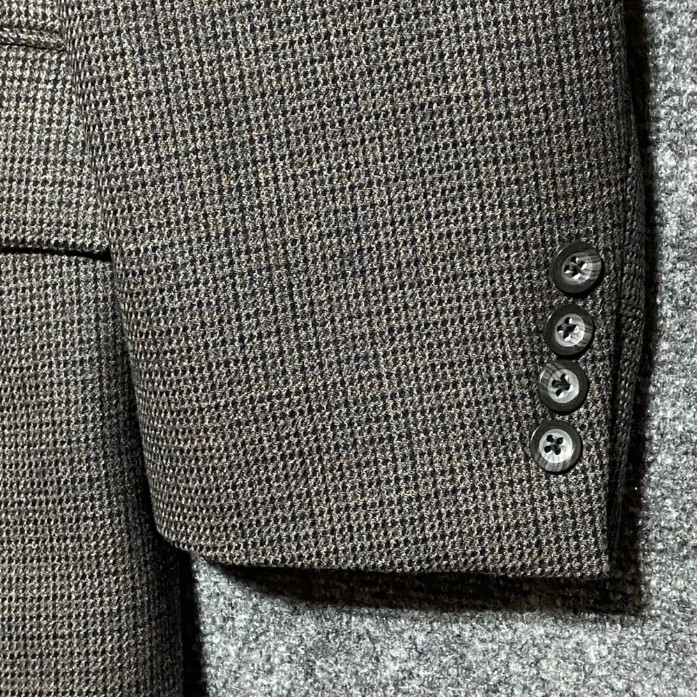 Oscar De La Renta Mens‎ Gray Patterned Wool Sport Coat Blazer Jacket Size 48R